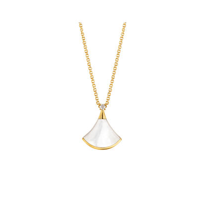 [Valéa jewellery]DREAM NECKLACE WHITE MOP GOLD 1 DIAMOND