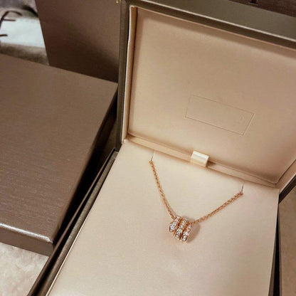 [valéa jewellery]SERPENTI PINK GOLD NECKLACE DOUBLE RING DIAMOND