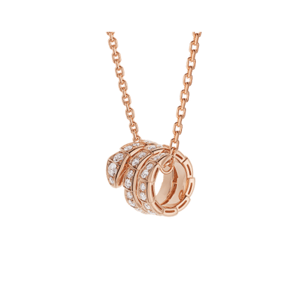 [valéa jewellery]SERPENTI PINK GOLD NECKLACE DOUBLE RING DIAMOND