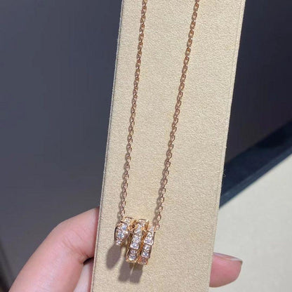 [valéa jewellery]SERPENTI PINK GOLD NECKLACE DOUBLE RING DIAMOND