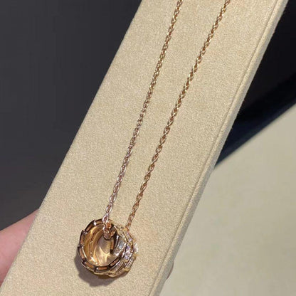 [valéa jewellery]SERPENTI PINK GOLD NECKLACE DOUBLE RING DIAMOND