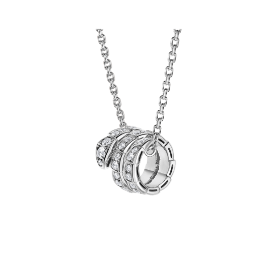 [valéa jewellery]SERPENTI SILVER NECKLACE DOUBLE RING DIAMOND