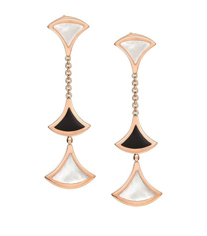 [Valéa jewellery]DREAM EARRINGS 3 MOTIFS ONYX MOP PINK GOLD