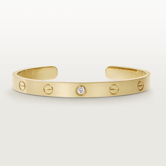 [Valéa jewellery]LOVE BRACELET 6.1MM 1 DIAMOND OPEN CUFF