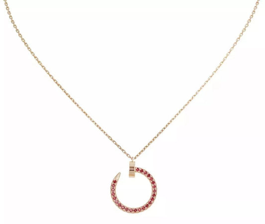 [Valéa jewellery]JUSTE NECKLACE GOLD RED DIAMONDS