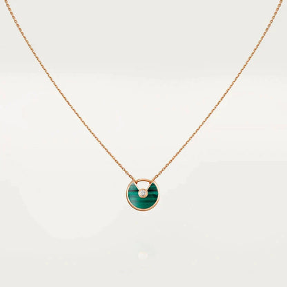 [Valéa jewellery]AMULETTE ROSE GOLD MALACHITE NECKLACE