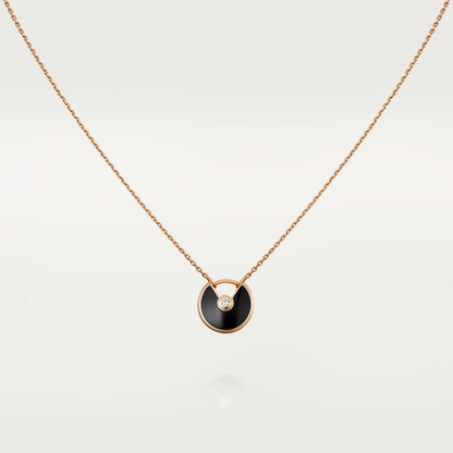 [Valéa jewellery]AMULETTE ROSE GOLD ONYX NECKLACE