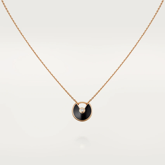 [Valéa jewellery]AMULETTE ROSE GOLD ONYX NECKLACE