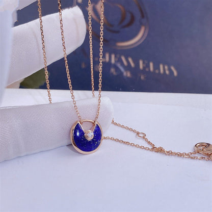 [Valéa jewellery]AMULETTE ROSE GOLD AGATE NECKLACE