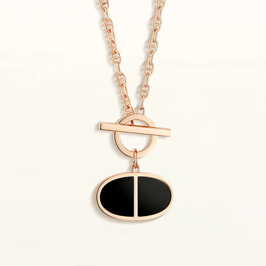 [Valéa jewellery]CHAINE VERSO BLACK CERAMIC NECKLACE