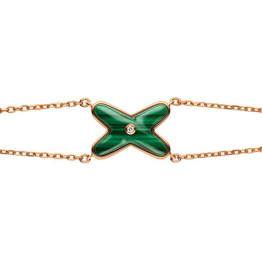 [Valéa jewellery]JEUX BRACELET MALACHITE PINK GOLD 1 DIAMOND