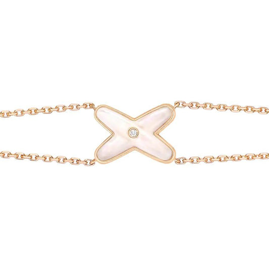 [Valéa jewellery]JEUX BRACELET WHITE MOP PINK GOLD 1 DIAMOND