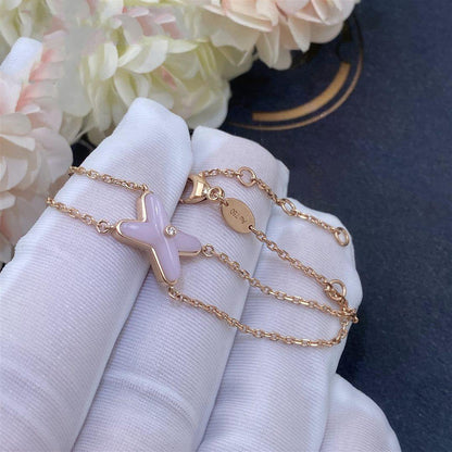 [Valéa jewellery]JEUX BRACELET PINK MOP PINK GOLD 1 DIAMOND