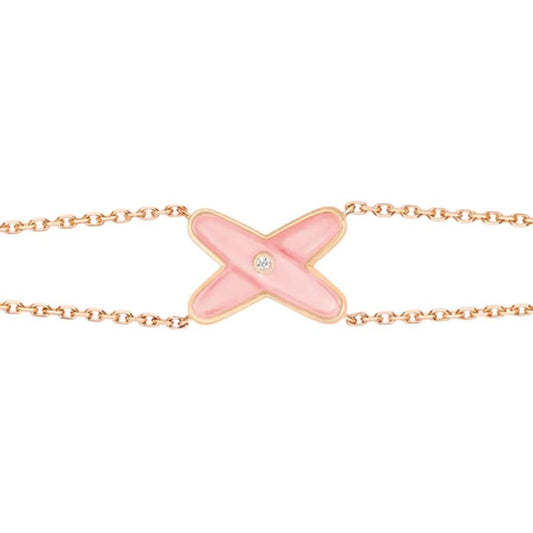 [Valéa jewellery]JEUX BRACELET PINK MOP PINK GOLD 1 DIAMOND