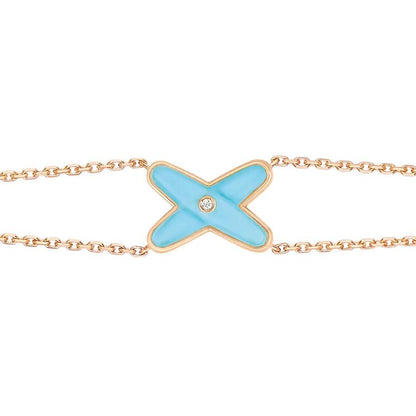 [Valéa jewellery]JEUX BRACELET TURQUOISE PINK GOLD 1 DIAMOND