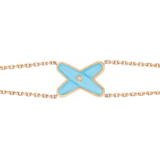 [Valéa jewellery]JEUX BRACELET TURQUOISE PINK GOLD 1 DIAMOND