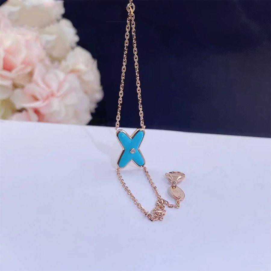 [Valéa jewellery]JEUX BRACELET TURQUOISE PINK GOLD 1 DIAMOND