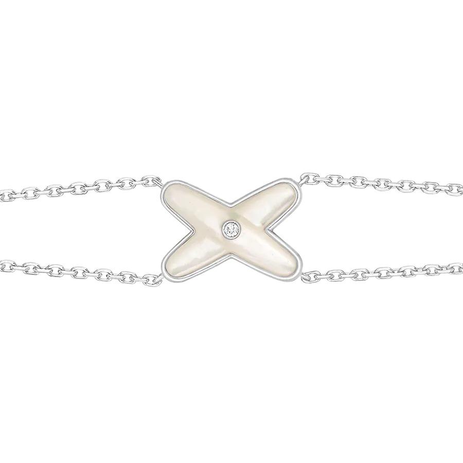 [Valéa jewellery]JEUX BRACELET WHITE MOP SILVER 1 DIAMOND