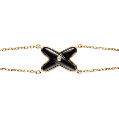 [Valéa jewellery]JEUX BRACELET ONYX PINK GOLD 1 DIAMOND