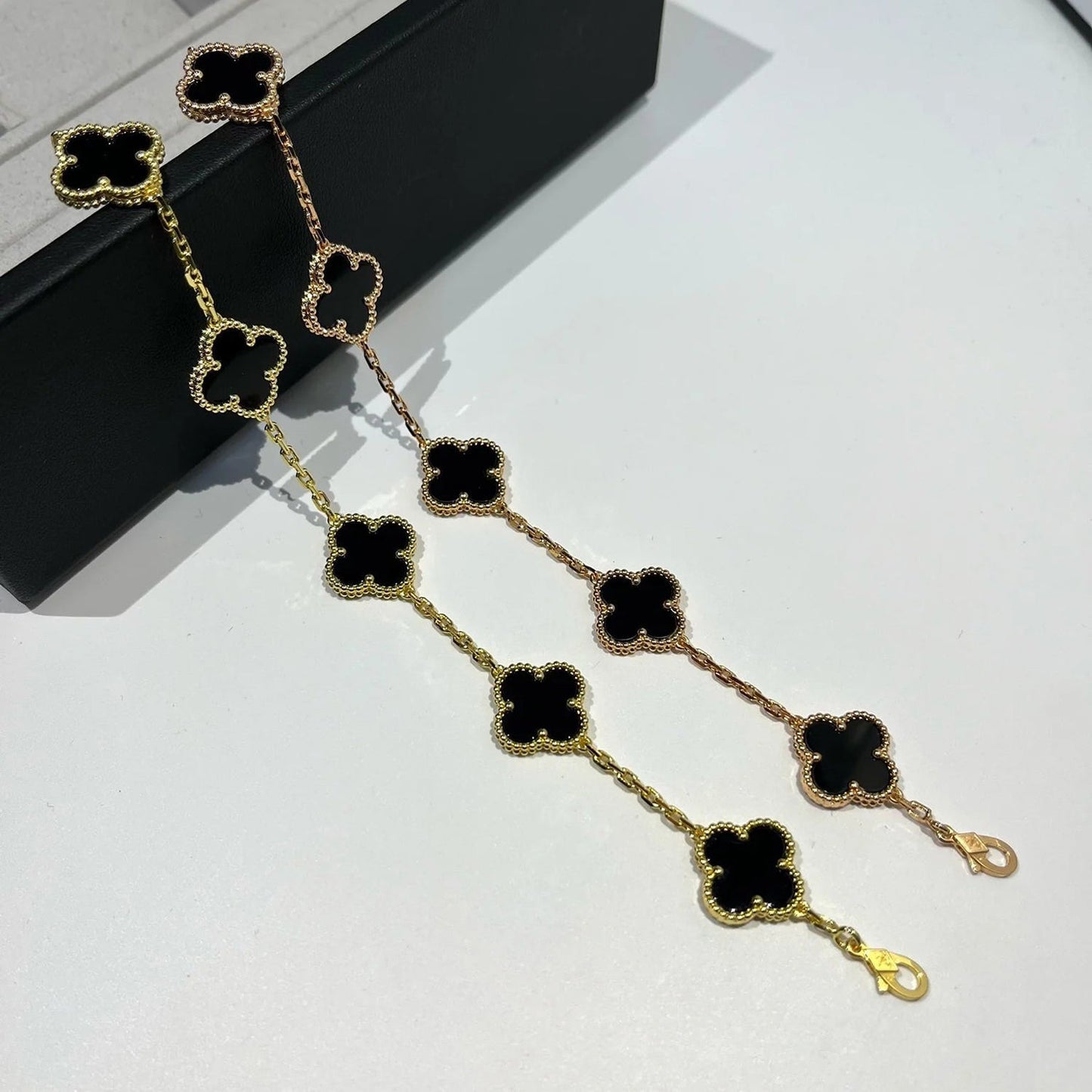 [Valéa jewellery]CLOVER  5 MOTIFS BLACK ONYX BRACELET