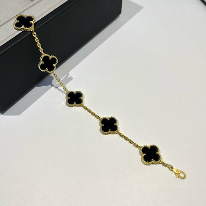 [Valéa jewellery]CLOVER  5 MOTIFS BLACK ONYX BRACELET