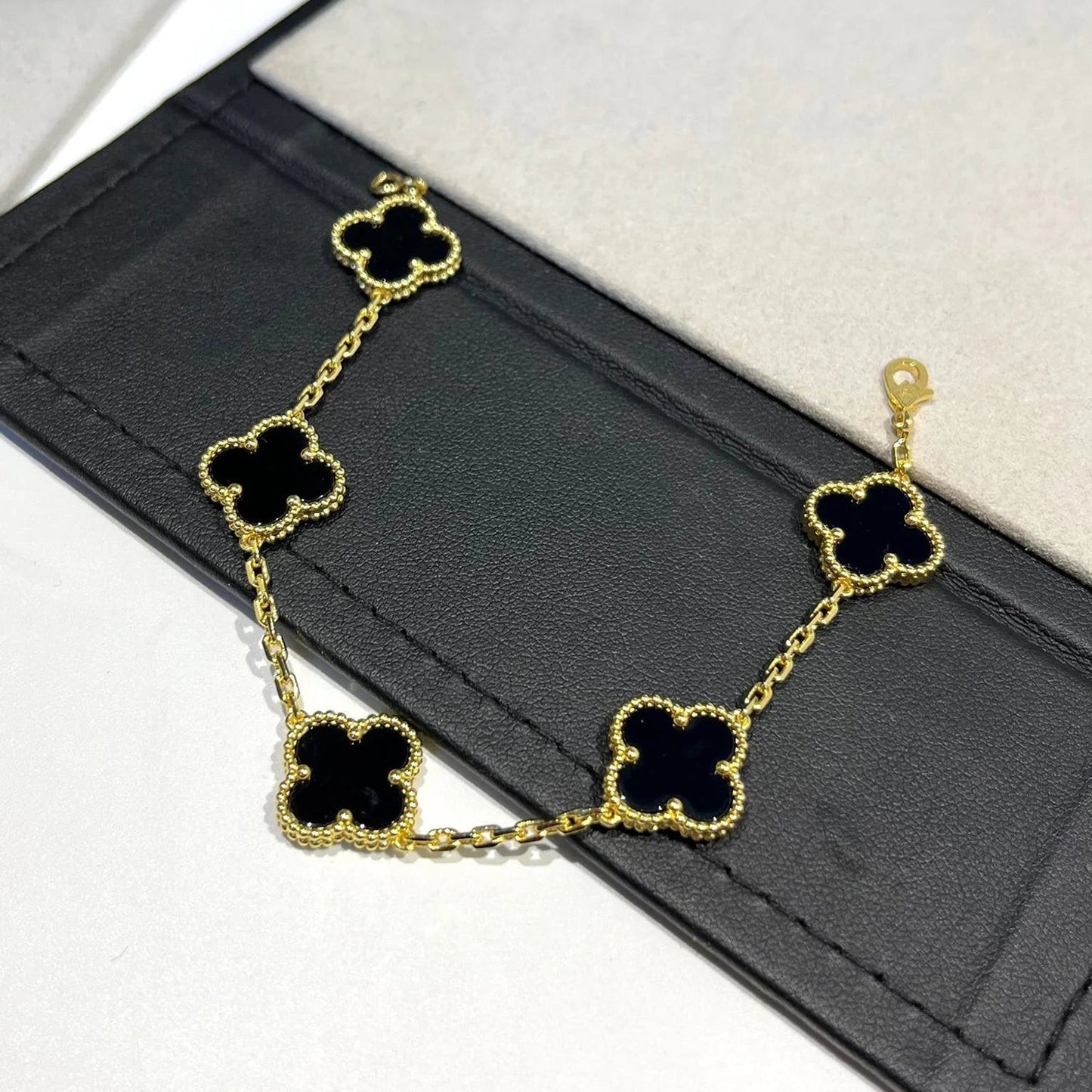 [Valéa jewellery]CLOVER  5 MOTIFS BLACK ONYX BRACELET