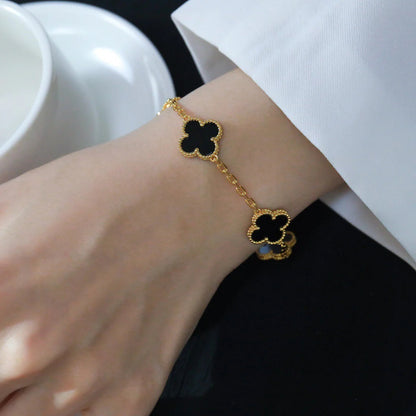 [Valéa jewellery]CLOVER  5 MOTIFS BLACK ONYX BRACELET