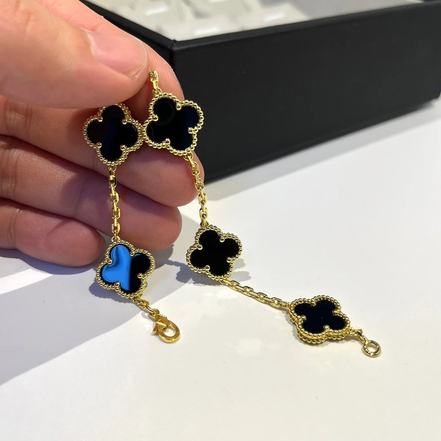 [Valéa jewellery]CLOVER  5 MOTIFS BLACK ONYX BRACELET