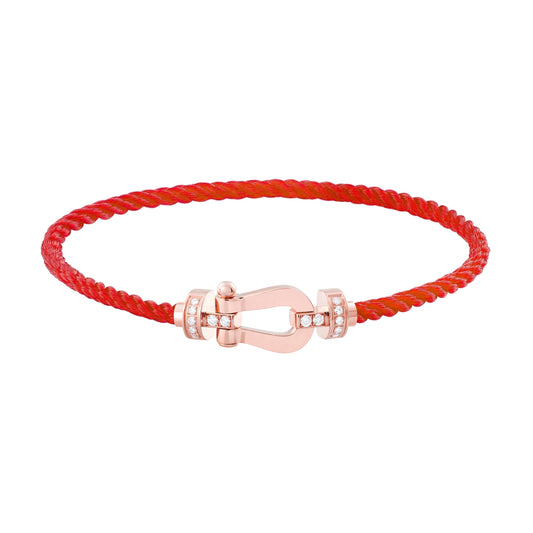 [Valéa jewellery]FORCE 10 HALF DIAMOND PINK GOLD RED CORDERI LARGE AND MEDIUM MODEL