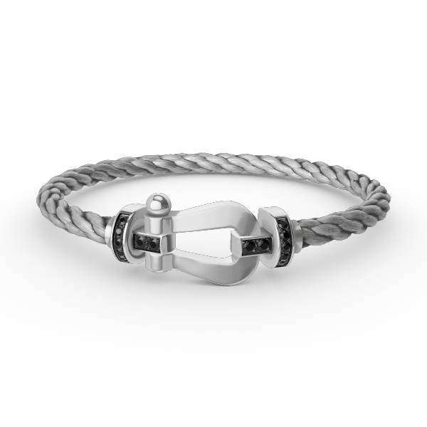 [Valéa jewellery]FORCE LARGE HORSESHOE BLACK DIAMOND BRACELET SILVER