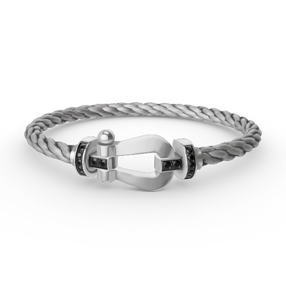 [Valéa jewellery]FORCE LARGE HORSESHOE BLACK DIAMOND BRACELET SILVER