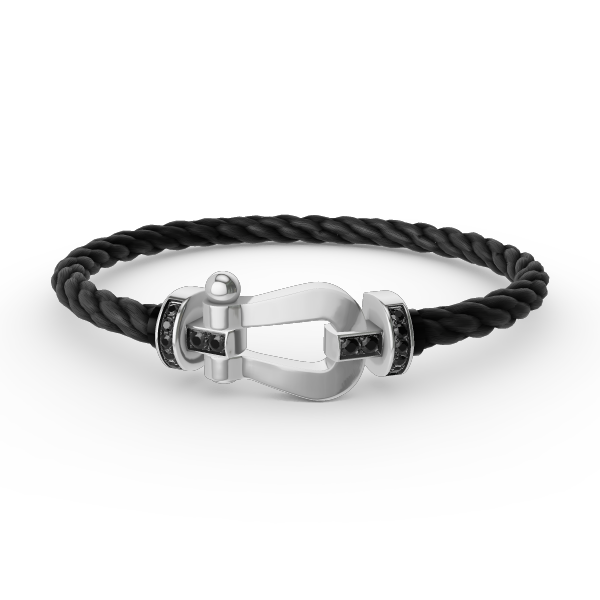 [Valéa jewellery]FORCE LARGE HORSESHOE BLACK DIAMOND BRACELET SILVER