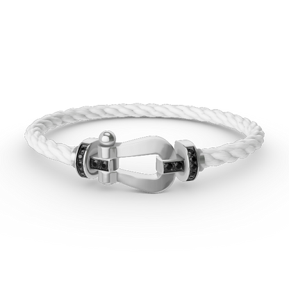 [Valéa jewellery]FORCE LARGE HORSESHOE BLACK DIAMOND BRACELET SILVER