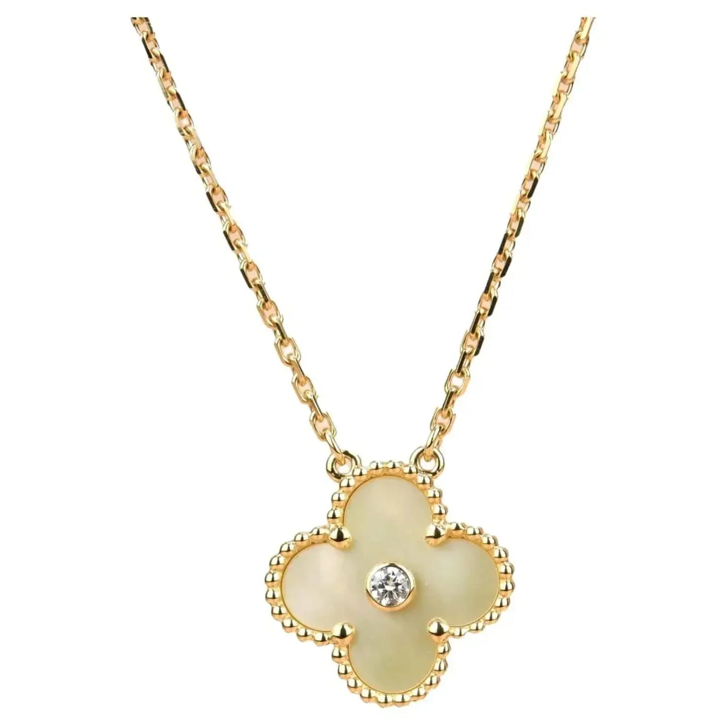 [Valéa jewellery]CLOVER 15MM DIAMOND GOLD MOTHER OF PEARL NECKLACE