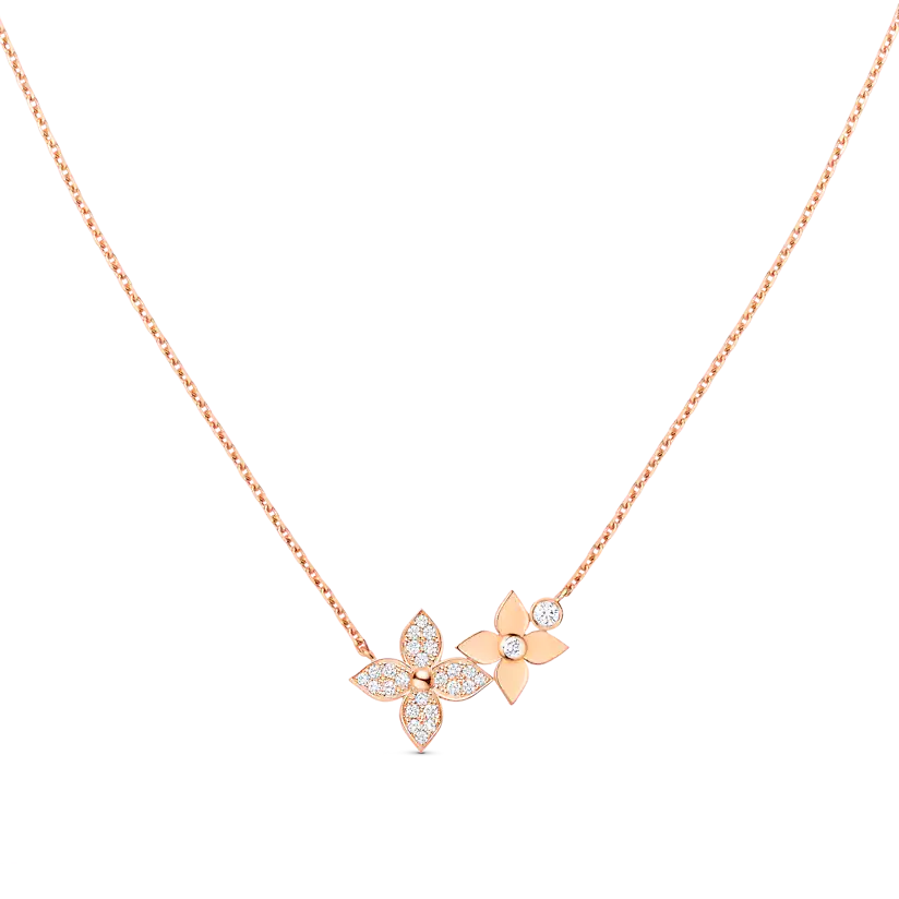 [valéa jewellery]STAR BLOSSOM NECKLACE PINK GOLD DIAMONDS