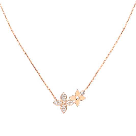 [valéa jewellery]STAR BLOSSOM NECKLACE PINK GOLD DIAMONDS