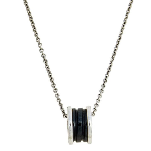 [valéa jewellery]ZERO 1 BLACK CERAMIC SILVER NECKLACE