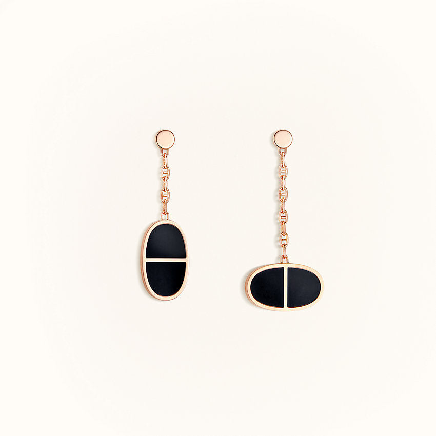 [Valéa jewellery]CHAINE VERSO BLACK CERAMIC EARRINGS