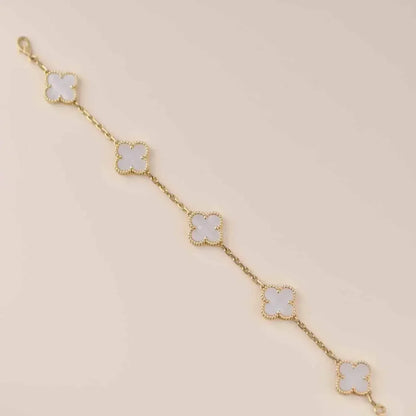 [Valéa jewellery]CLOVER  5 MOTIF WHITE MOP BRACELET