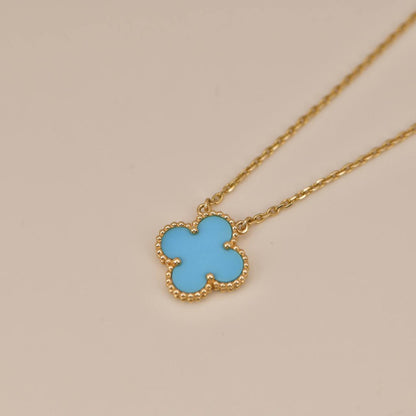 [Valéa jewellery]CLOVER 15MM VINTAGE TURQUOISE NECKLACE