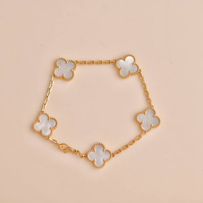 [Valéa jewellery]CLOVER  5 MOTIF WHITE MOP BRACELET