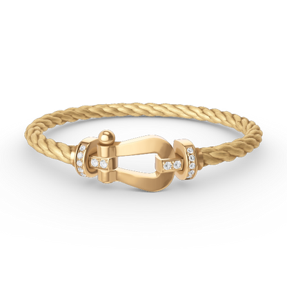 [Valéa jewellery]FORCE LARGE HORSESHOE HALF DIAMOND BRACELET GOLD