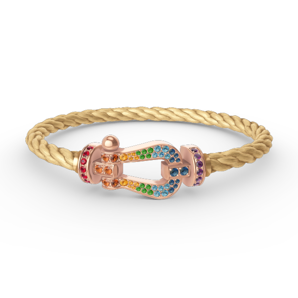 [Valéa jewellery]FORCE LARGE HORSESHOE  COLORED DIAMOND BRACELET ROSE GOLD