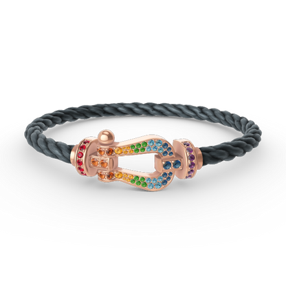 [Valéa jewellery]FORCE LARGE HORSESHOE  COLORED DIAMOND BRACELET ROSE GOLD