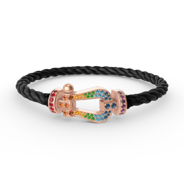 [Valéa jewellery]FORCE LARGE HORSESHOE  COLORED DIAMOND BRACELET ROSE GOLD