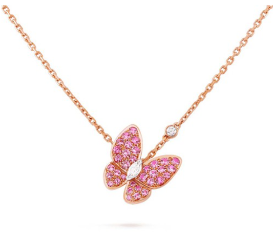 [Valéa jewellery]BUTTERFLY RED DIAMOND ROSE GOLD NECKLACE