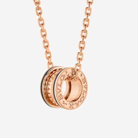 [valéa jewellery]ZERO 1 ROCK PEDANT PINK GOLD BLACK NECKLACE