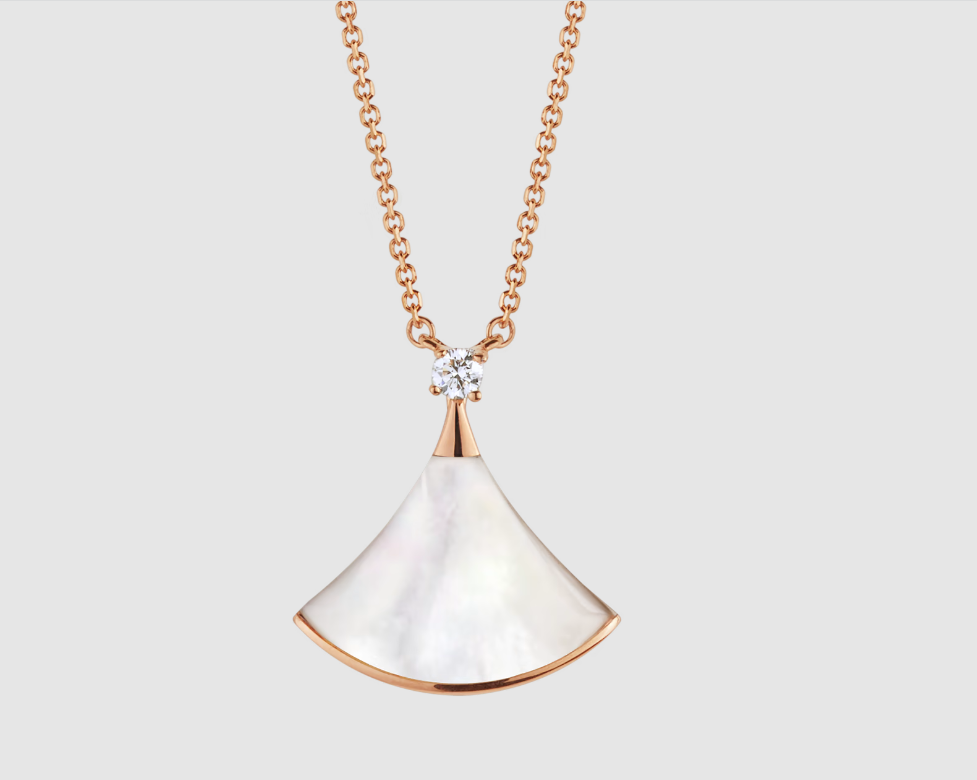 [Valéa jewellery]DREAM NECKLACE WHITE MOP PINK GOLD 1 DIAMOND