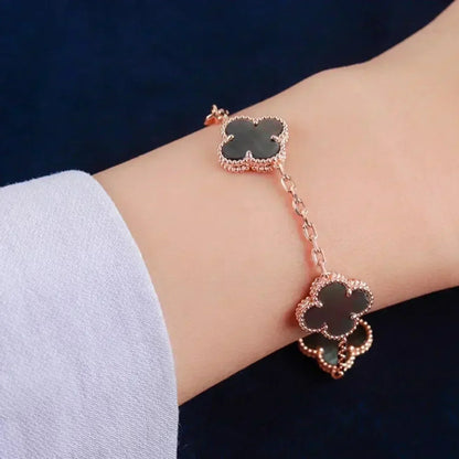 [Valéa jewellery]CLOVER 5 MOTIF GRAY MOP  BRACELET