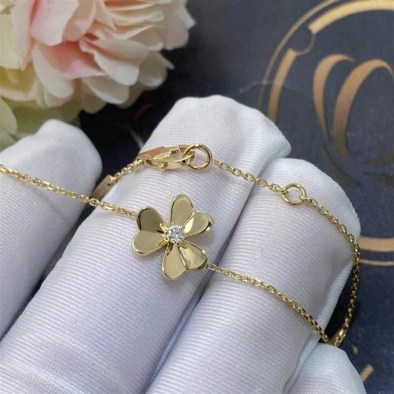 [Valéa jewellery]FRIVOLE GOLD FLOWER PINK MALACHITE BRACELET